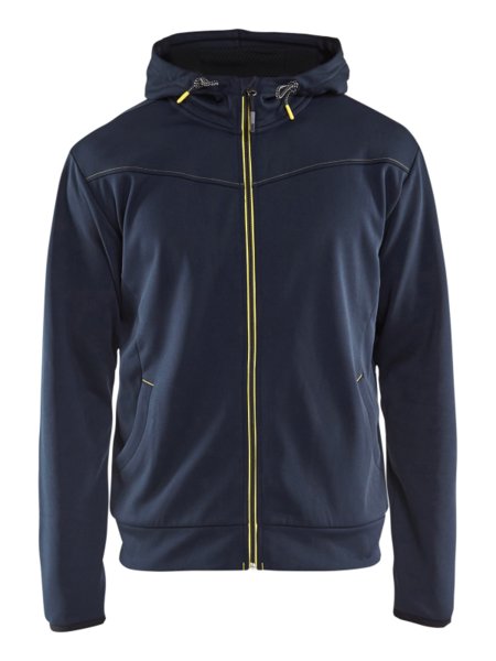 Blåkläder Hoodie met rits 33632526 Donkerblauw/Geel