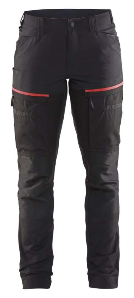 Blåkläder Servicewerkbroek met stretch voor dames 71661845 Zwart/Rood