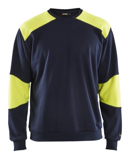 Blåkläder Vlamvertragend Sweatshirt 34581762 Marine/High-Vis Geel