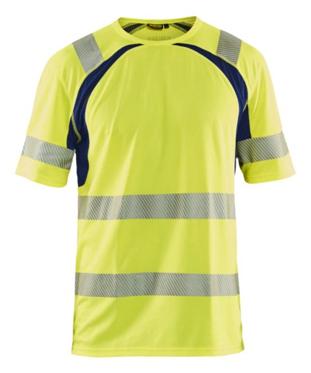 Blåkläder UV-T-Shirt High-Vis 33971013 High-Vis Geel/Marineblauw