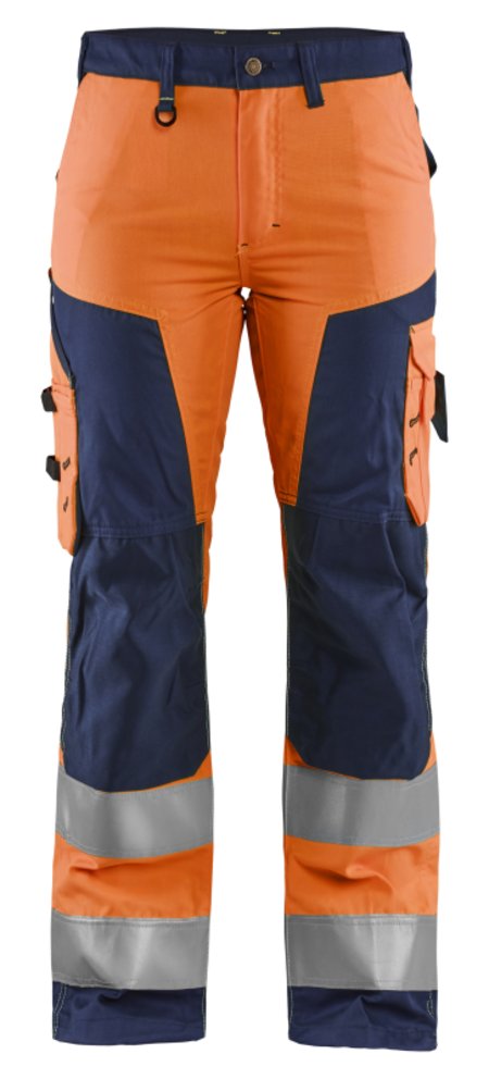 Blåkläder Dames werkbroek High-Vis zonder spijkerzakken 71551811 High-Vis Oranje/Marineblauw