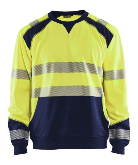 Blåkläder Sweatshirt High-Vis 35412528 High-Vis Geel/Marineblauw