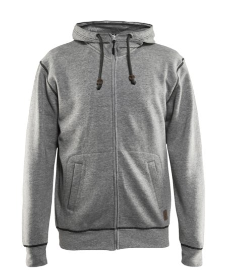 Blåkläder Hooded Sweatshirt met rits 33981157 Grijs Mêlee