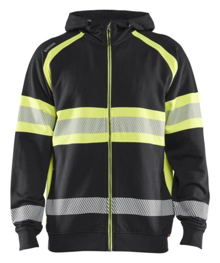 Blåkläder High-Vis Hooded Sweatshirt 35521158 Zwart/High-Vis Geel