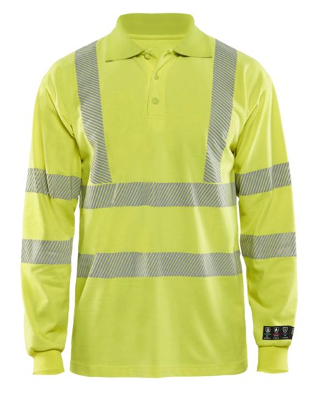 Blåkläder Multinorm piqué polo lange mouw 34391726 High-Vis Geel