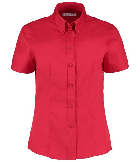 Kustom Kit - Ladies Premium Short Sleeve Tailored Oxford Shirt