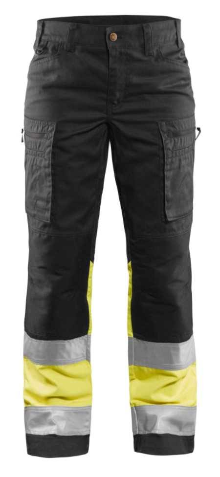 Blåkläder Dames werkbroek High-Vis met stretch 71611811 Marine/High-Vis Geel