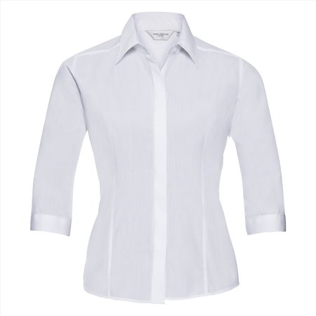 Russell - Ladies 3/4 Sleeve Fitted Polycotton Poplin Shirt