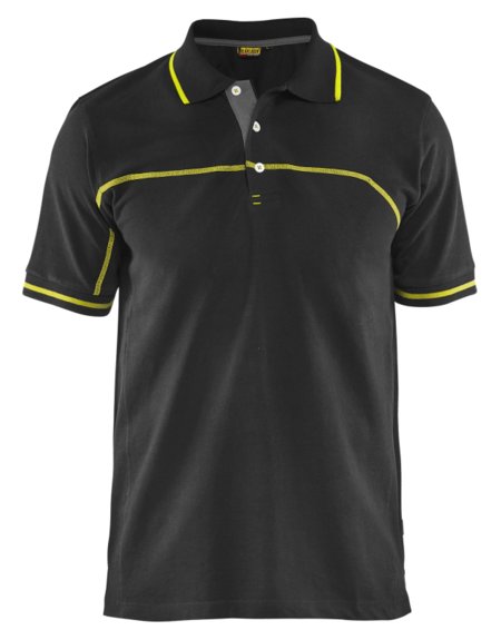 Blåkläder Poloshirt 33891050 Zwart/High-Vis Geel