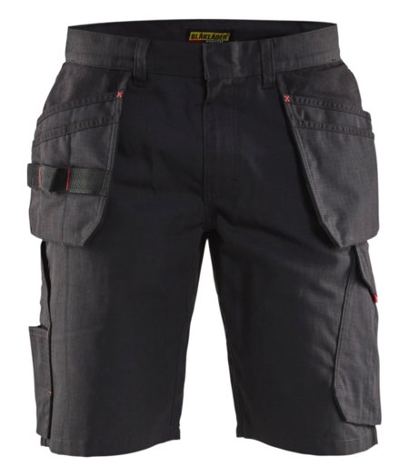 Blåkläder Service short met spijkerzakken 14941330 Zwart/Rood