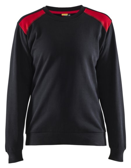 Blåkläder Sweatshirt bicolour Dames 34081158 Zwart/Rood