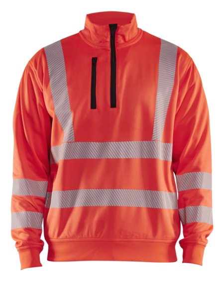 Blåkläder High-Vis Sweatshirt halve rits 35642538 High-Vis Rood