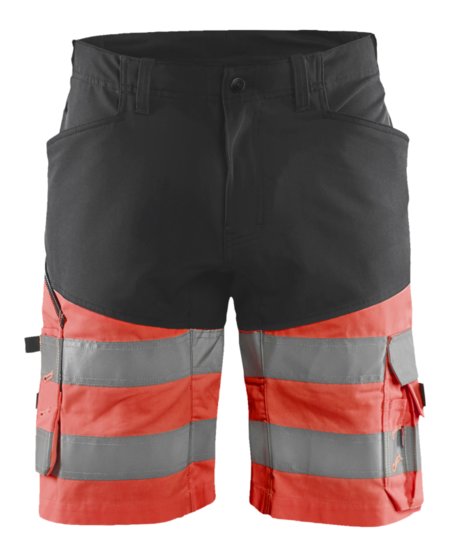 Blåkläder Short met stretch High-Vis 15411811 Zwart/High-Vis Rood