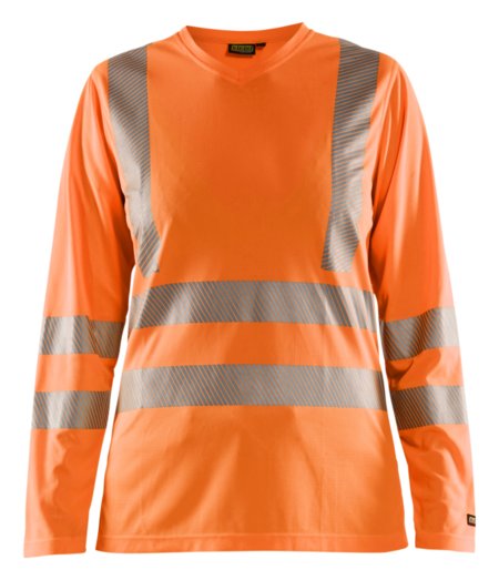 Blåkläder Dames T-Shirt lange mouw High-Vis 34851013 High-Vis Oranje