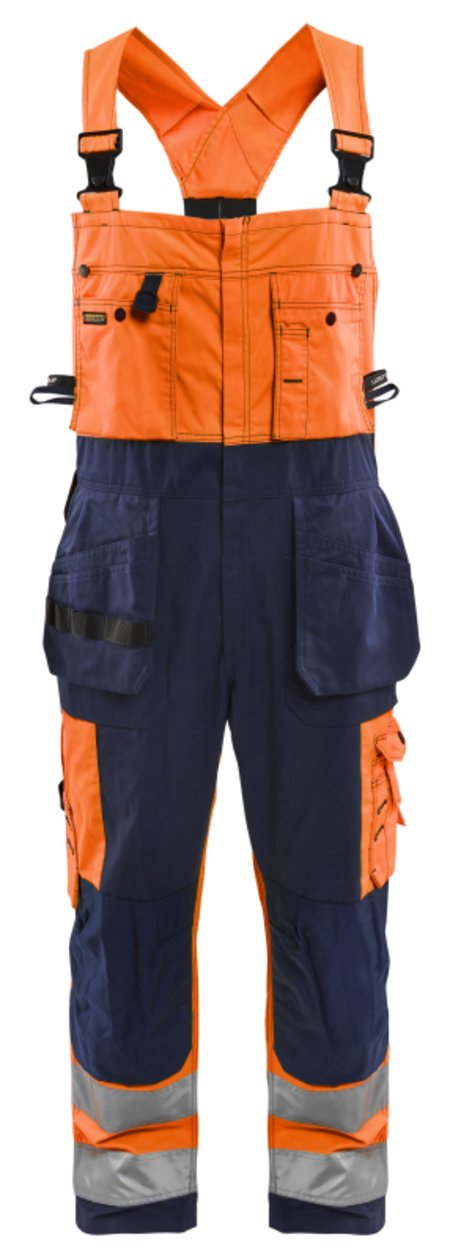 Blåkläder Bretelbroek High-Vis 26031860 High-Vis Oranje/Marineblauw