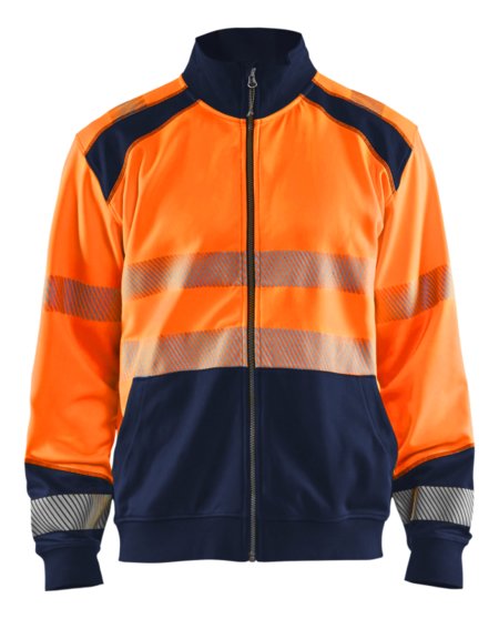 Blåkläder Sweatshirt hele rits High-Vis 35582528 High-Vis Oranje/Marineblauw