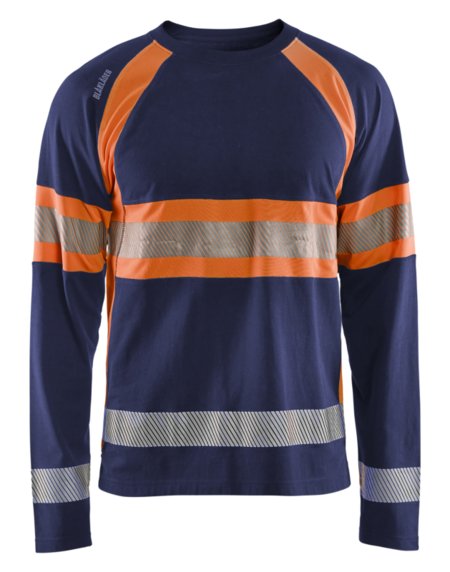 Blåkläder High-Vis T-Shirt lange mouwen 35101030 Marine/High-Vis Geel