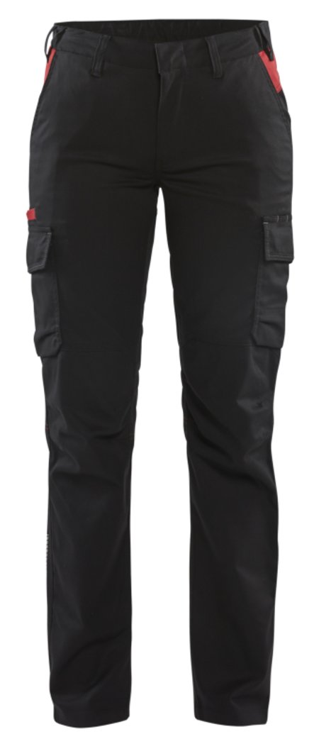 Blåkläder Dames industrie werkbroek stretch/elastiek 71441832 Zwart/Rood