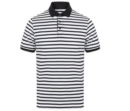 FRONT ROW - STRIPED JERSEY POLO SHIRT