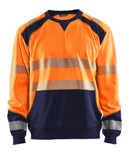 Blåkläder Sweatshirt High-Vis 35412528 High-Vis Oranje/Marineblauw