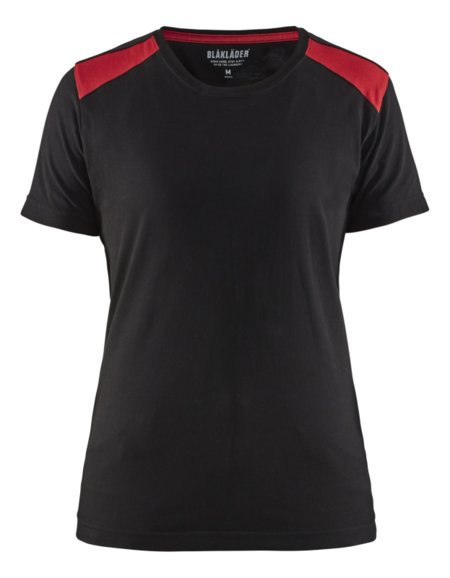 Blåkläder Dames T-Shirt 34791042 Zwart/Rood