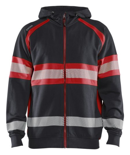 Blåkläder High-Vis Hooded Sweatshirt 35521158 Zwart/High-Vis Rood