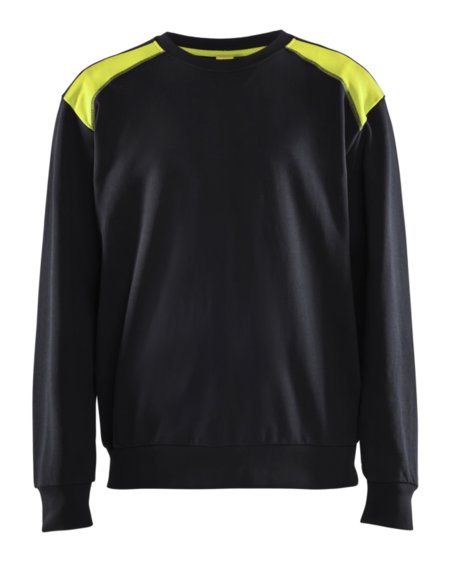 Blåkläder Sweatshirt bicolour 35801158 Zwart/High-Vis Geel