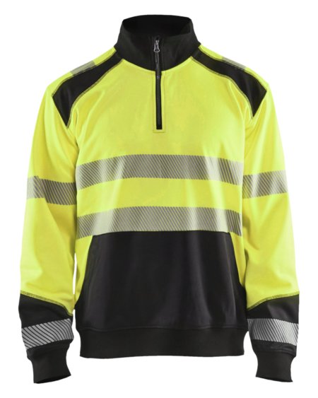 Blåkläder Sweatshirt halve rits High-Vis 35562528 High-Vis Geel/Zwart